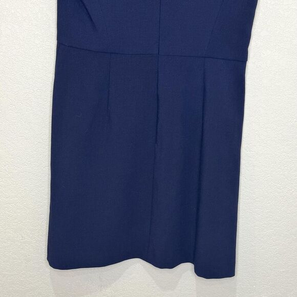 French Connection Dress Medium Whisper Navy Blue Short Sleeve Work Office Career - Picture 7 of 9